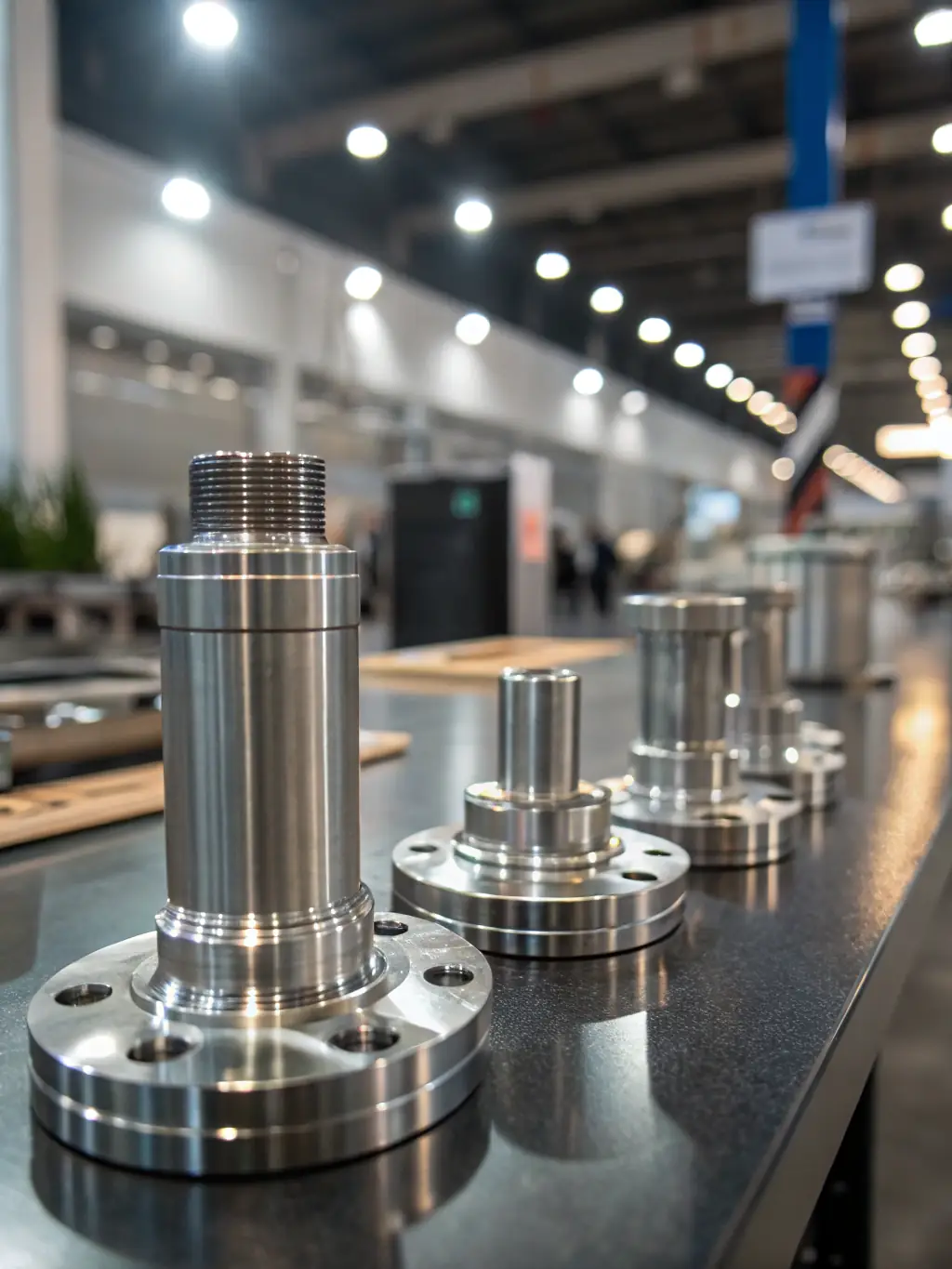 A photograph of a variety of metal parts fabricated by Zaib Industry, demonstrating the range of materials and shapes that can be accommodated.
